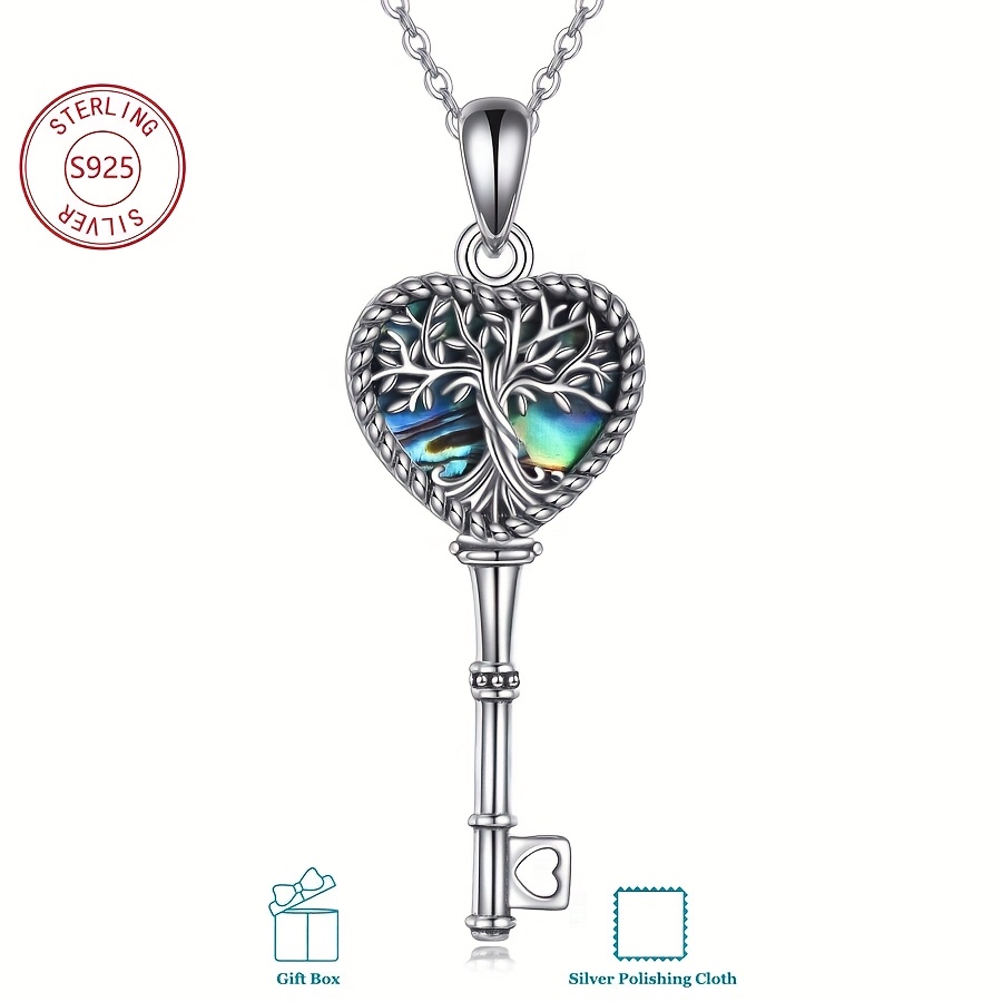 Tree Of Life Necklace, S925 Sterling Silver Heart Set